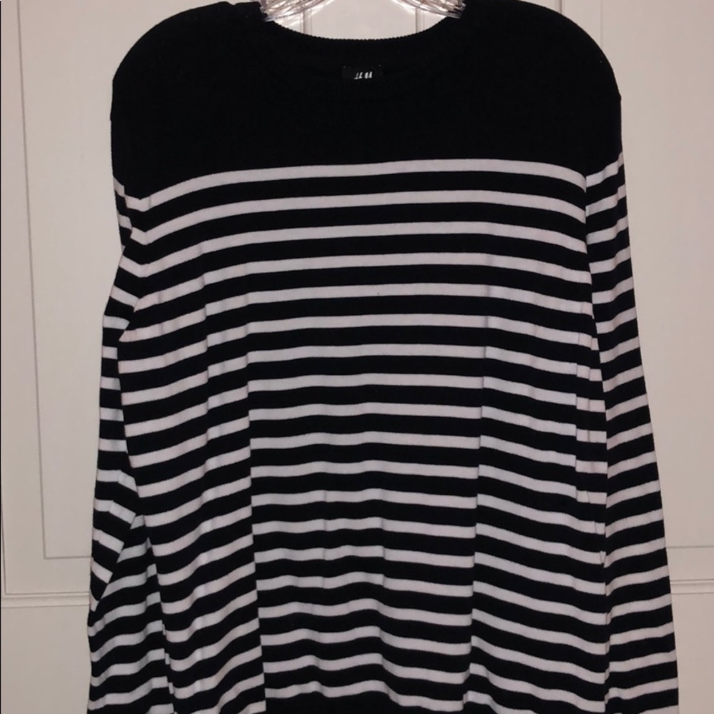 Navy Blue and White Striped Sweater from H&M